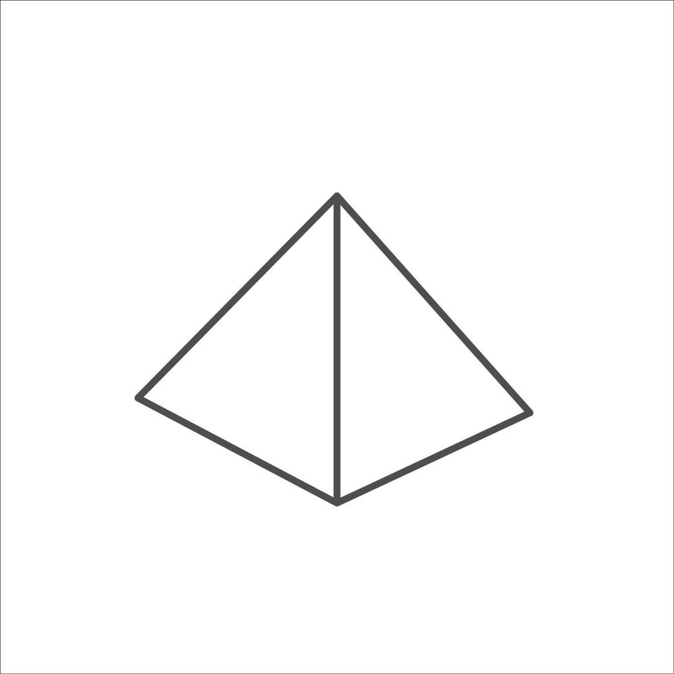 Pyramid icon, pyramid shape vector illustration on white background