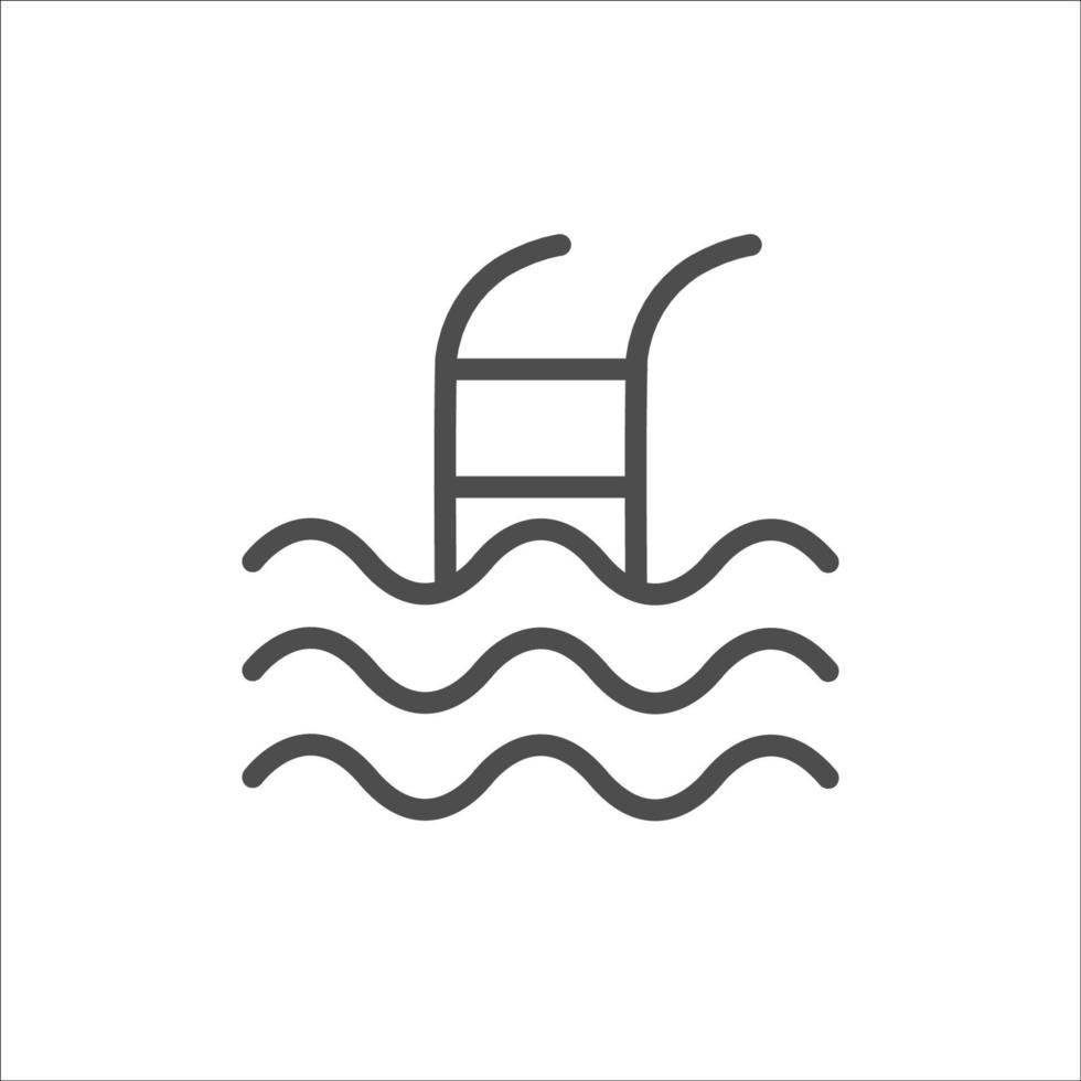 vector de icono de piscina sobre fondo blanco