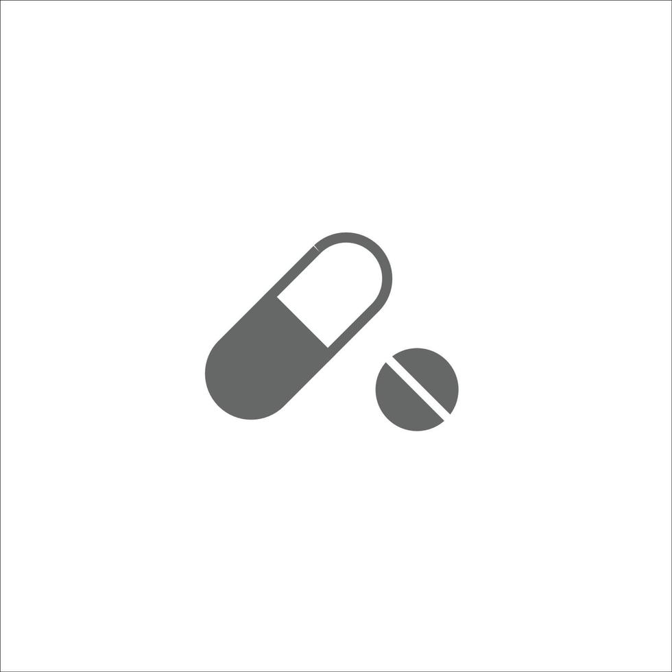 Pills and capsules vector icon flat style isolated on white background