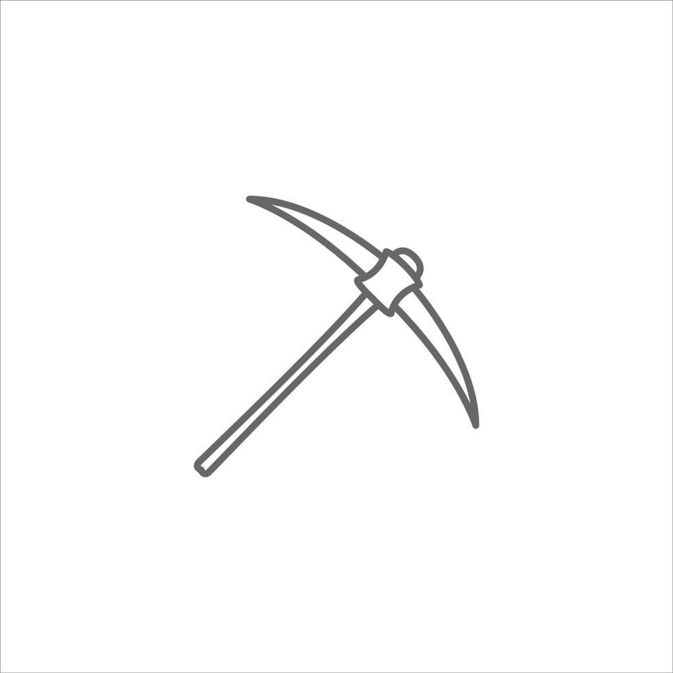 Pickaxe icon, ice axe vector on white background