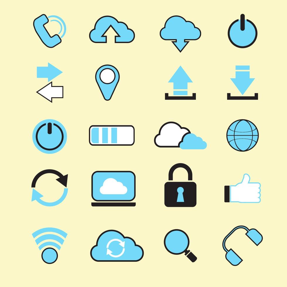 The digital icon bundle set vector for technology or sci  concept