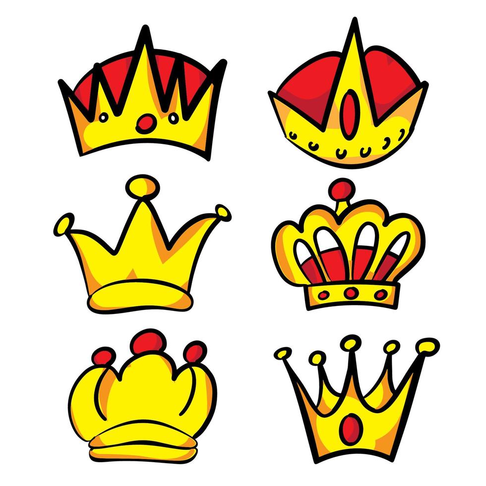 gold crown bundle set vector image
