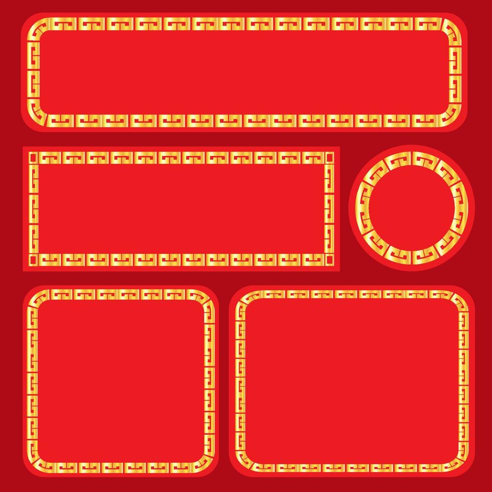 The Chinese label bundle set vector image