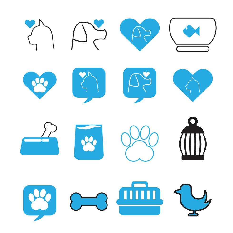 pet icon bundle set vector image