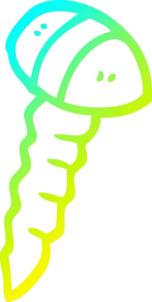 cold gradient line drawing cartoon screw vector