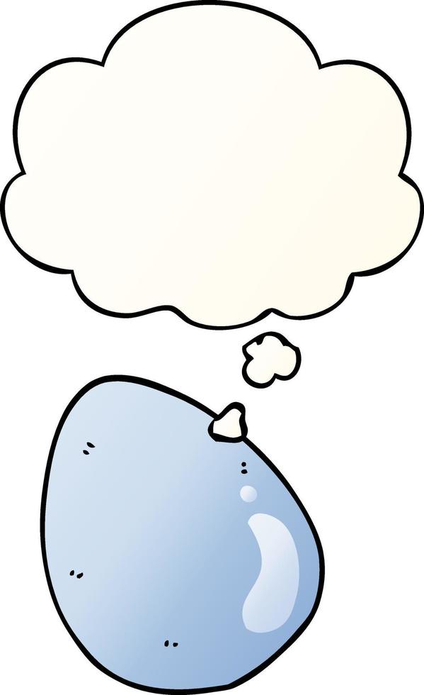 cartoon egg and thought bubble in smooth gradient style vector