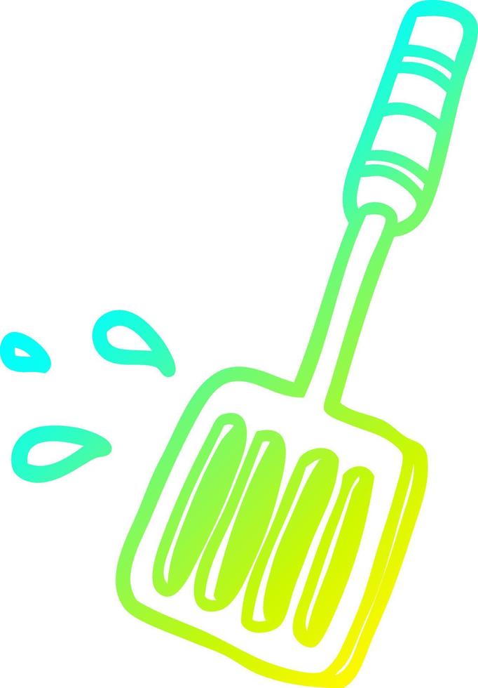 cold gradient line drawing kitchen spatula tool vector
