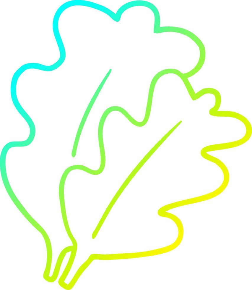cold gradient line drawing fall leaves cartoon vector