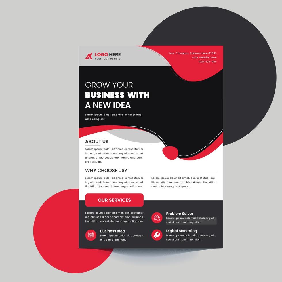 Corporate Case Study  A4 flyer template vector