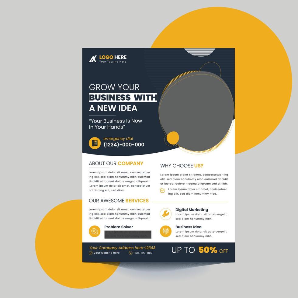 Corporate Case Study  A4 flyer template vector