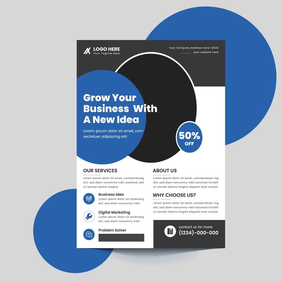 Corporate Case Study  A4 flyer template vector