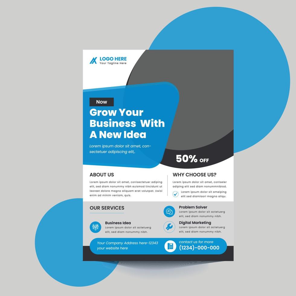 Corporate Case Study  A4 flyer template vector