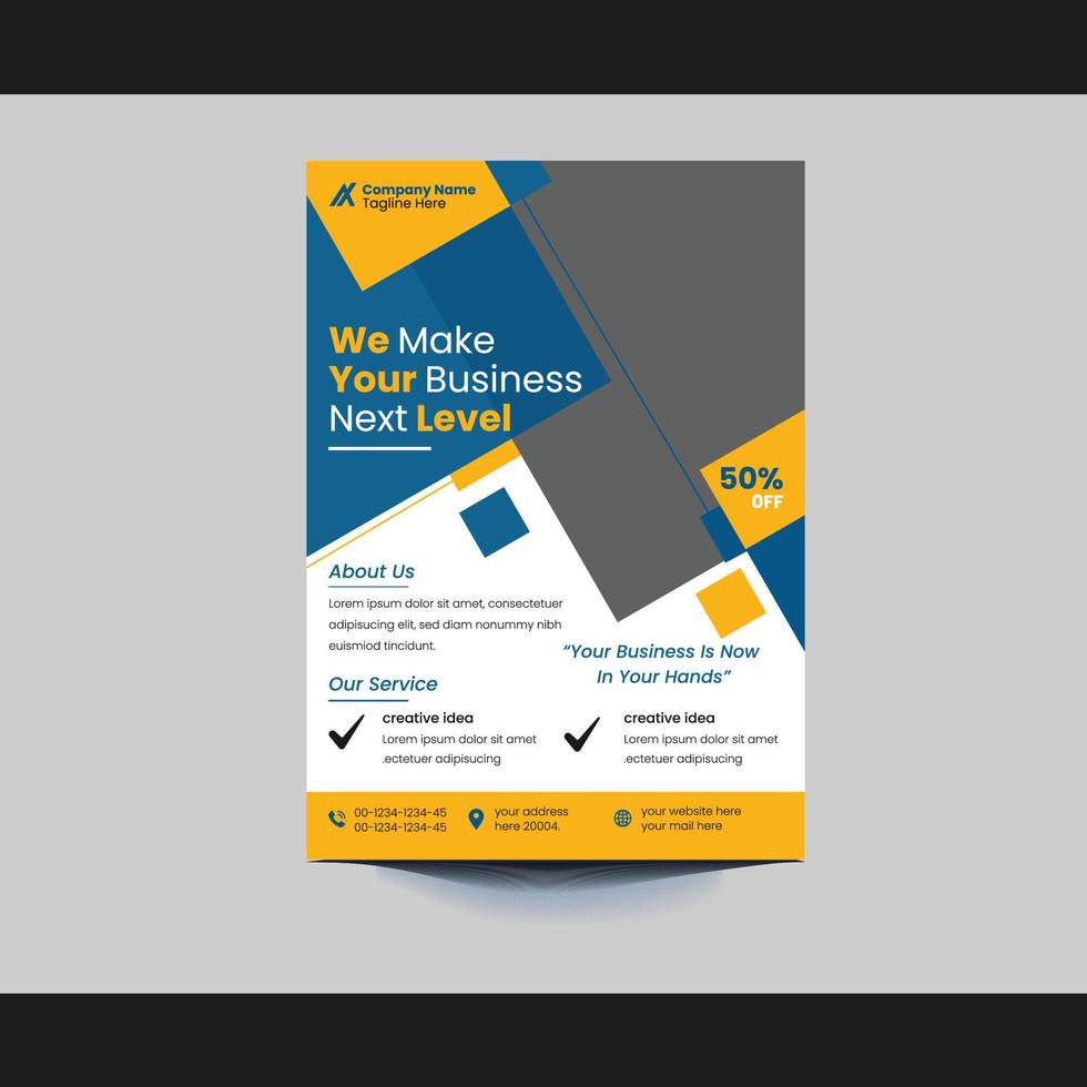 Corporate Case Study  A4 flyer template vector