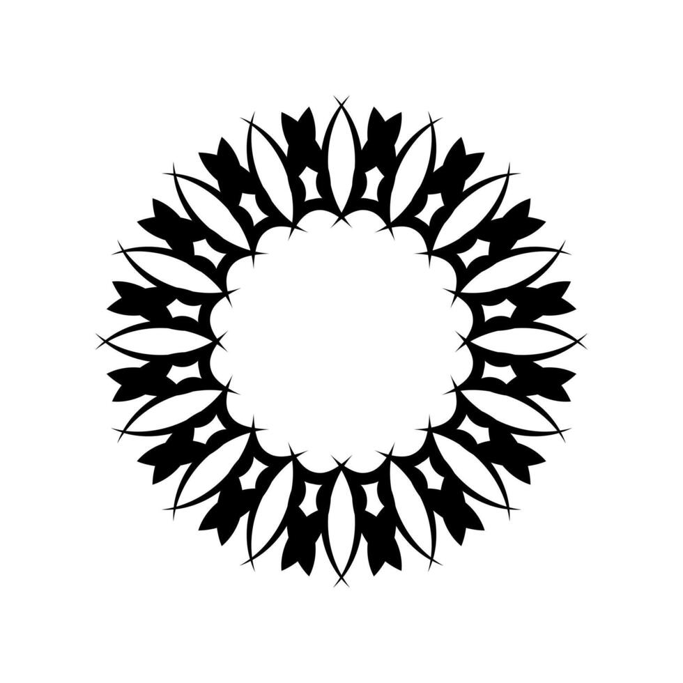 mandala indio en blanco y negro. logotipo en blanco y negro. elementos de diseño de tejido. vector de logotipos de yoga.