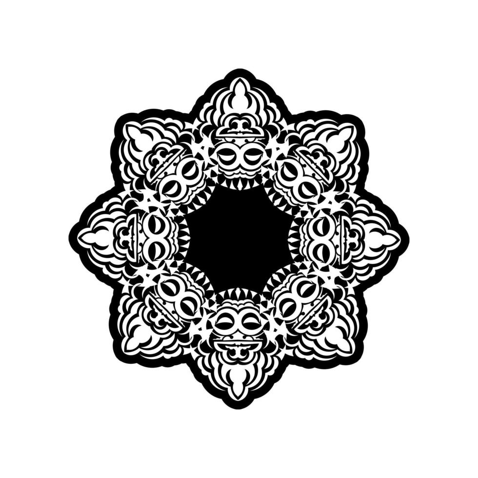 adorno redondo con el logotipo de mandala vintage. adornos redondos decorativos. forma de flor inusual. vector oriental, patrones de terapia antiestrés. elementos de diseño de tejido.