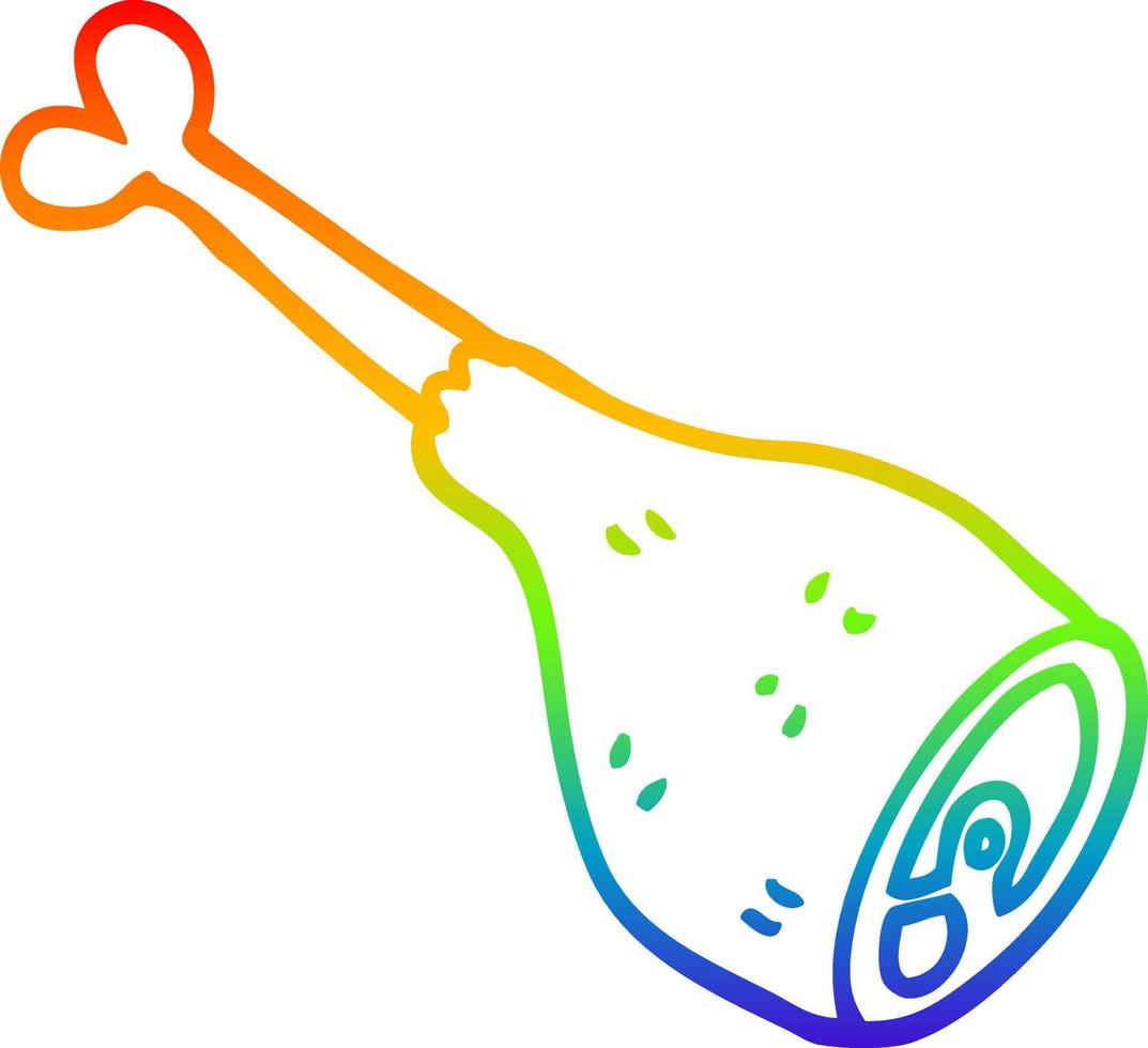 rainbow gradient line drawing cartoon meat joint vector