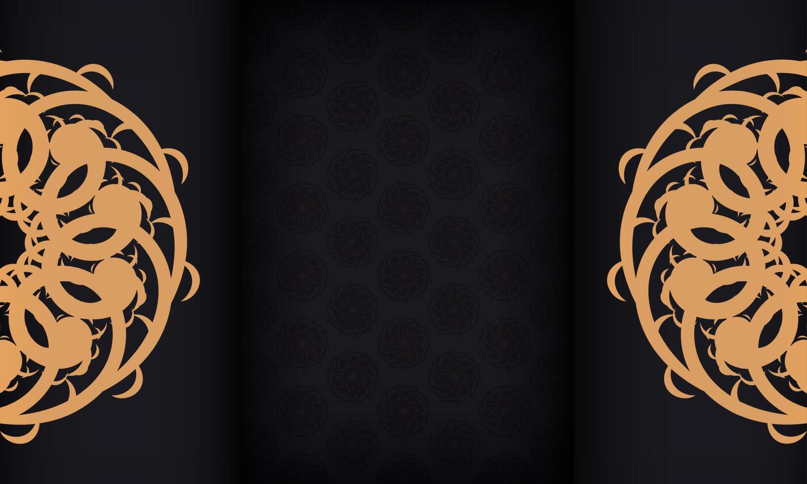 Black luxury background with abstract ornament. Elegant and classic vector elements.