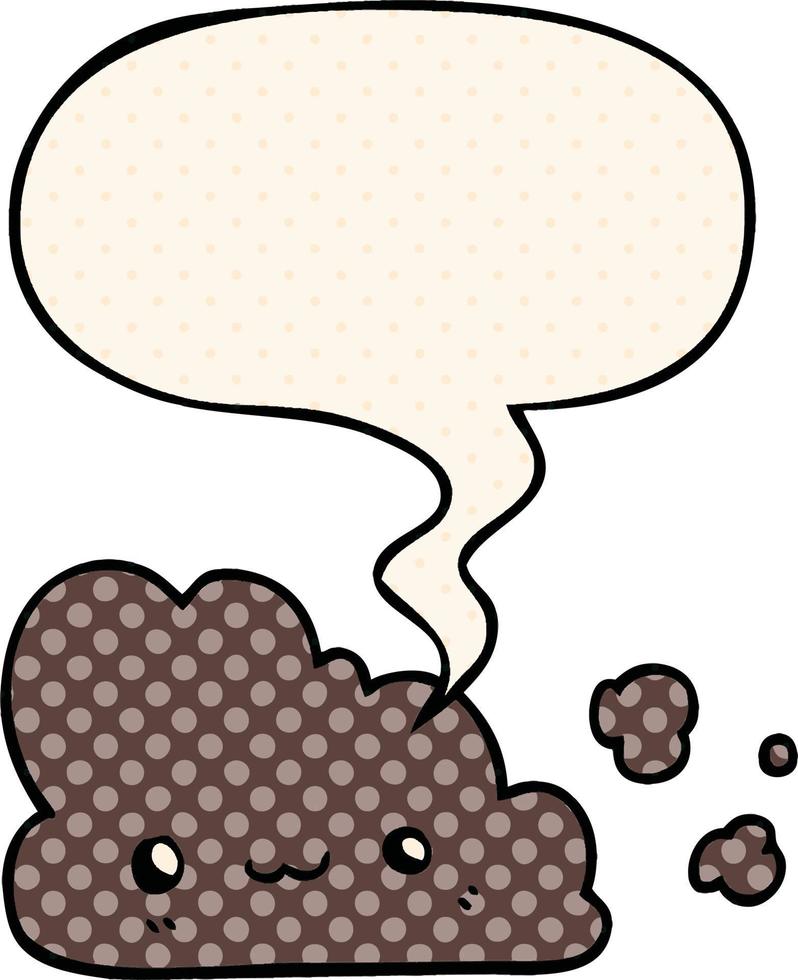 cute cartoon cloud and speech bubble in comic book style vector