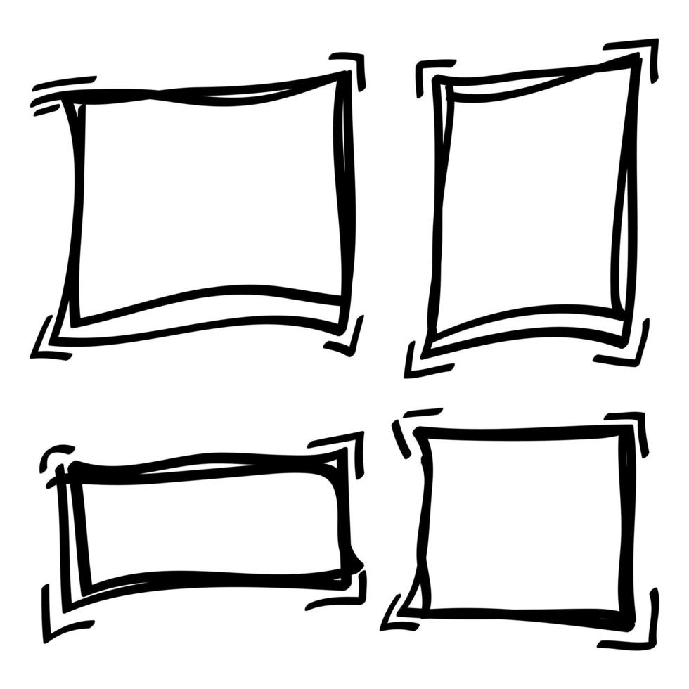 hand drawn simple frame design elements vector