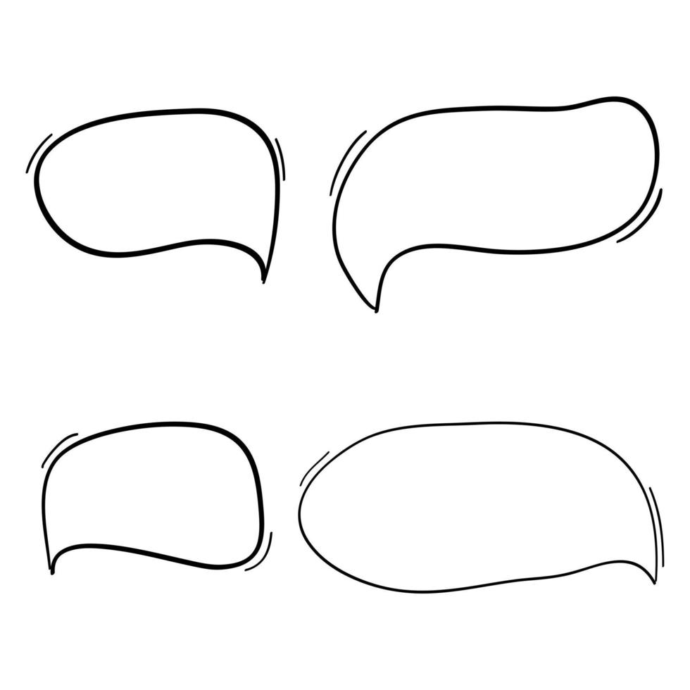 Hand drawn set of speech bubbles vector