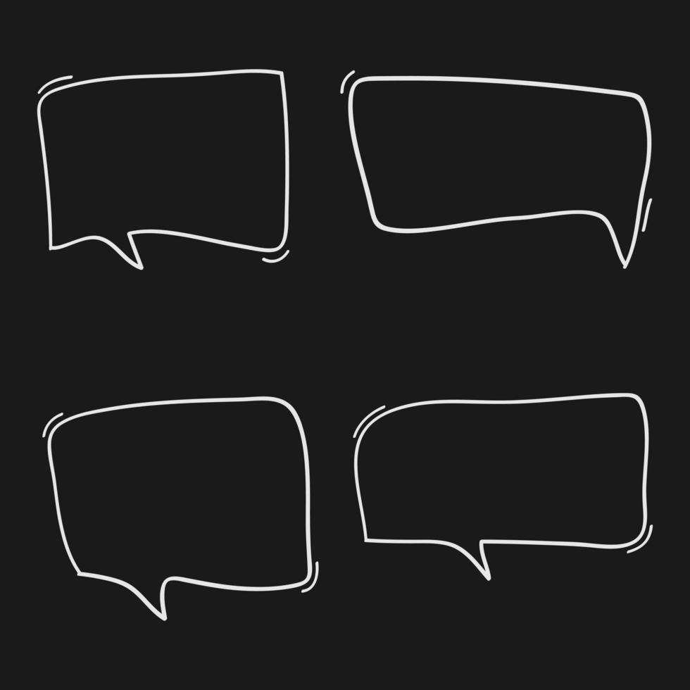 Hand drawn set of speech bubbles vector