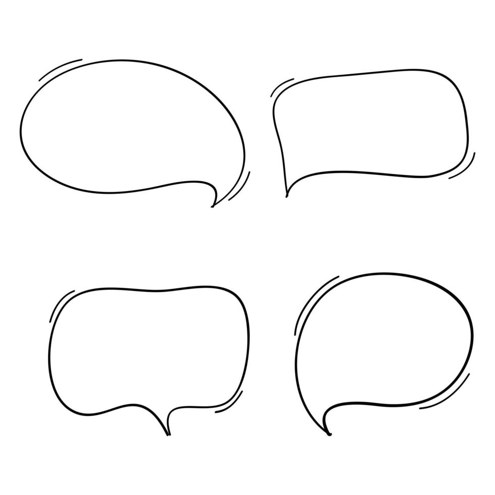 Hand drawn set of speech bubbles vector