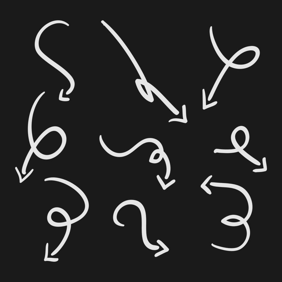 Vector set of hand drawn arrows