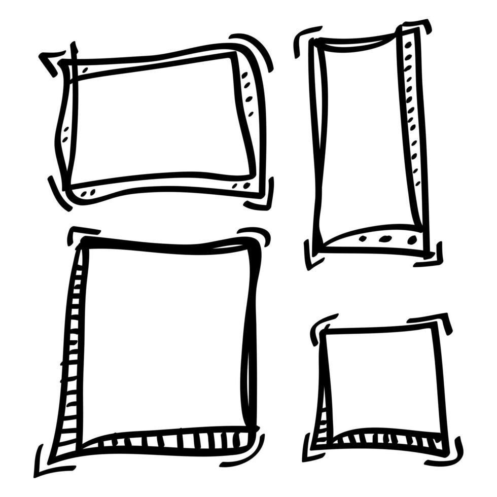 elementos de diseño de marco simple dibujados a mano vector