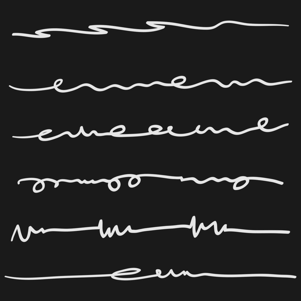 Set of hand drawn lines black and white vector