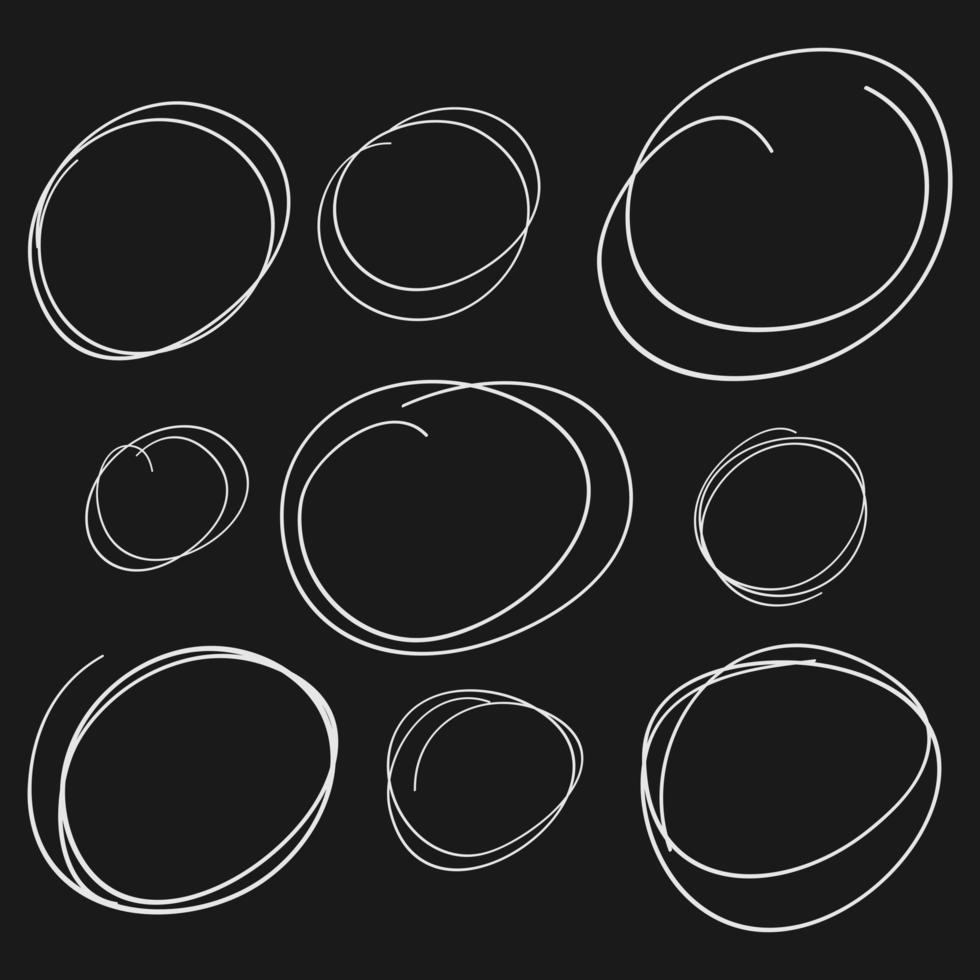 conjunto de marcador de círculo dibujado a mano vector