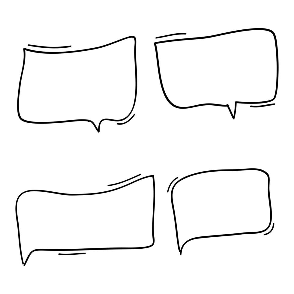 Hand drawn set of speech bubbles vector