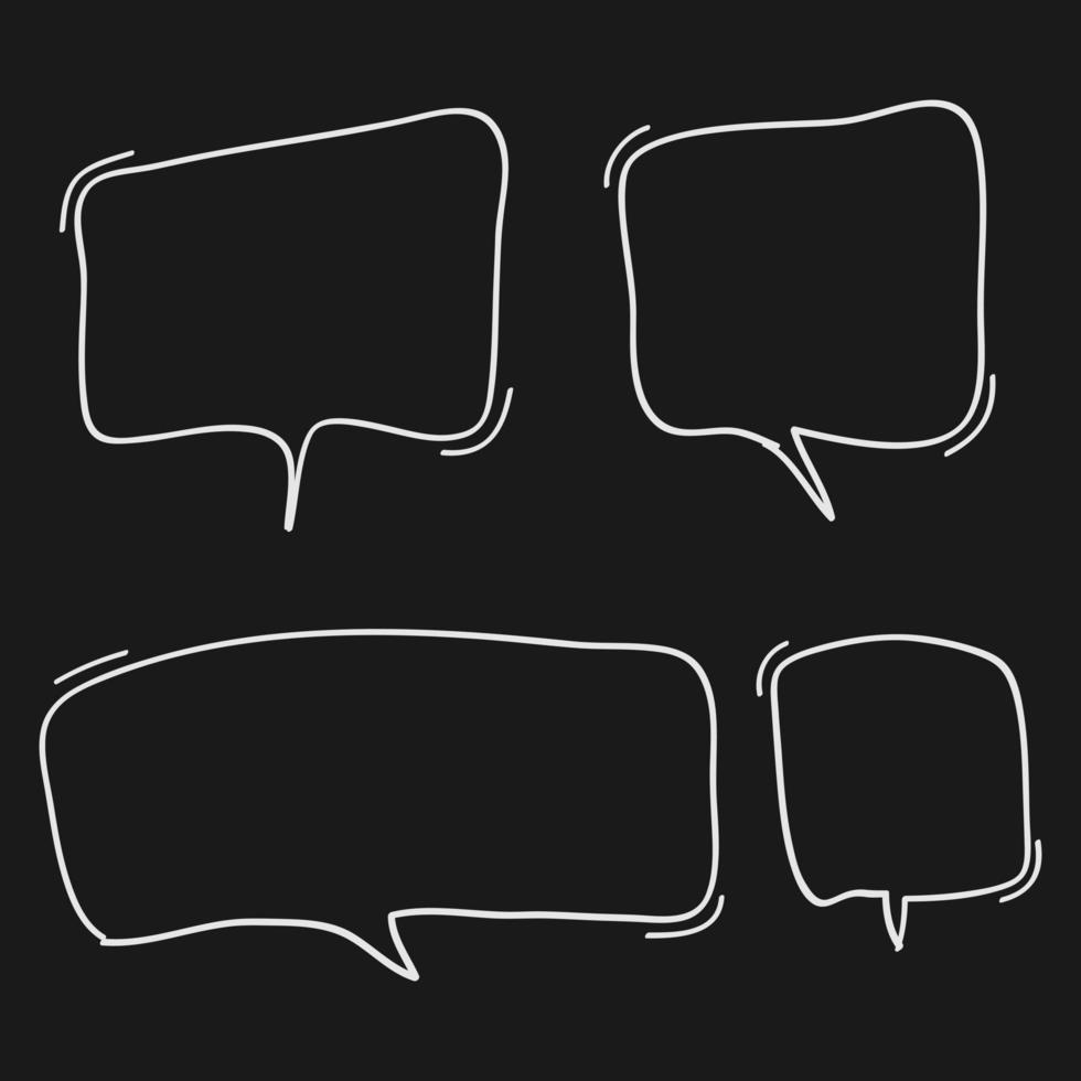 Hand drawn set of speech bubbles vector