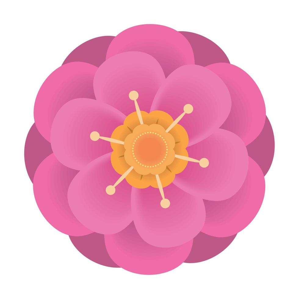 icono de flor rosa vector