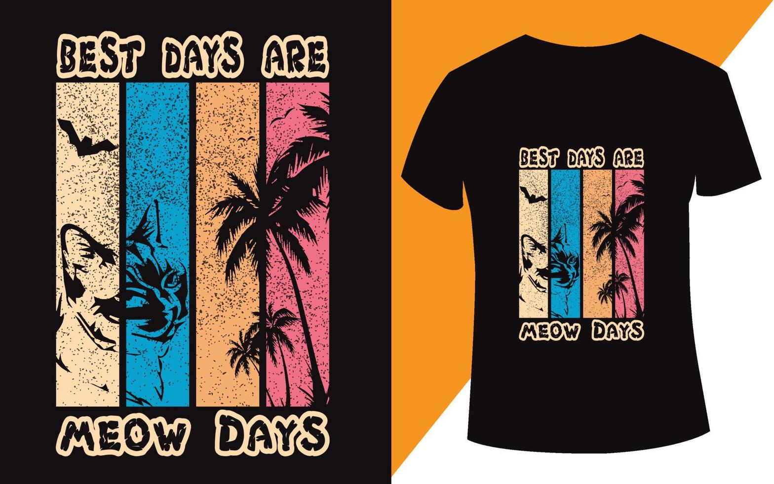 Cat day vintage T shirt design vector