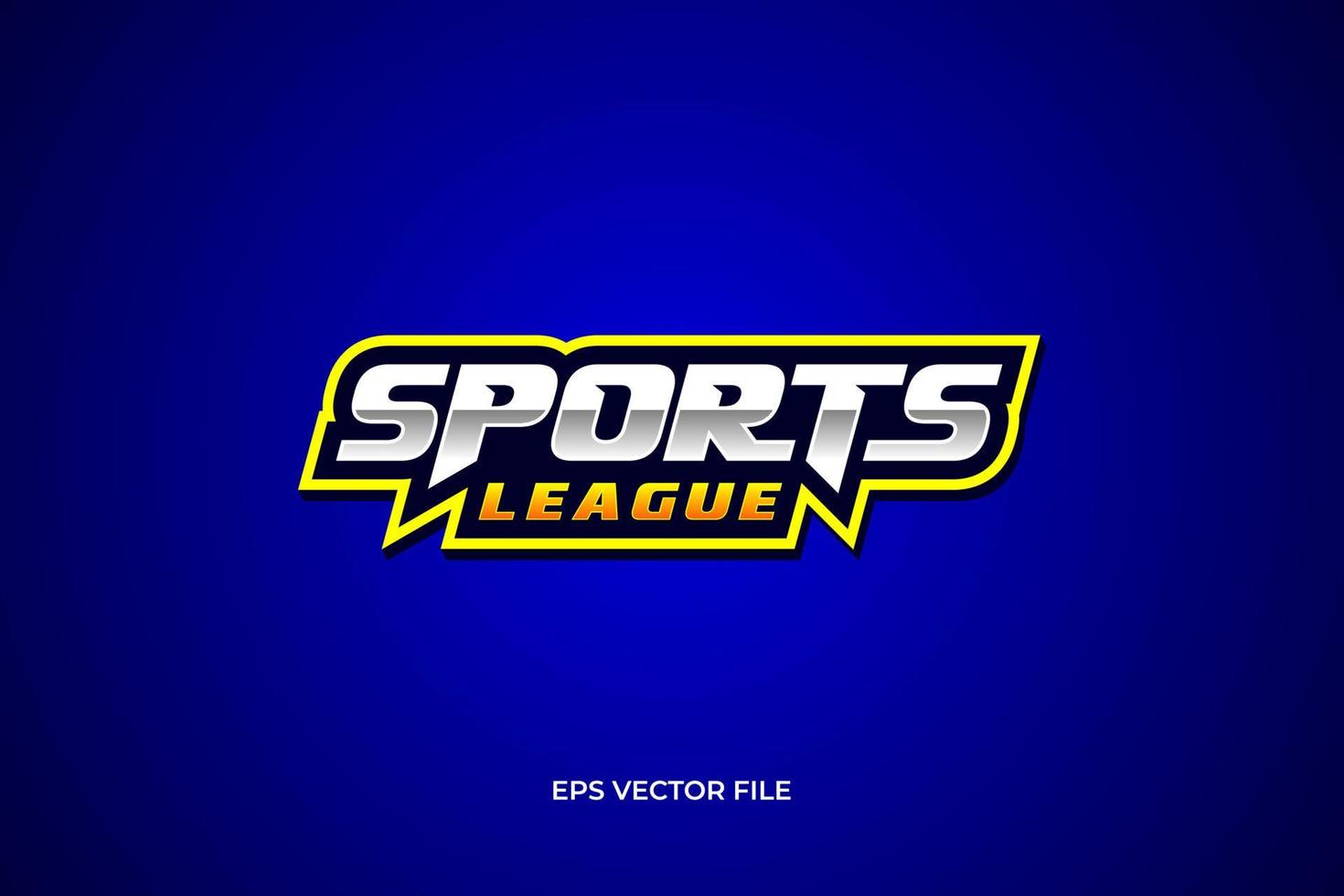 logotipo de la liga deportiva plateada metálica vector