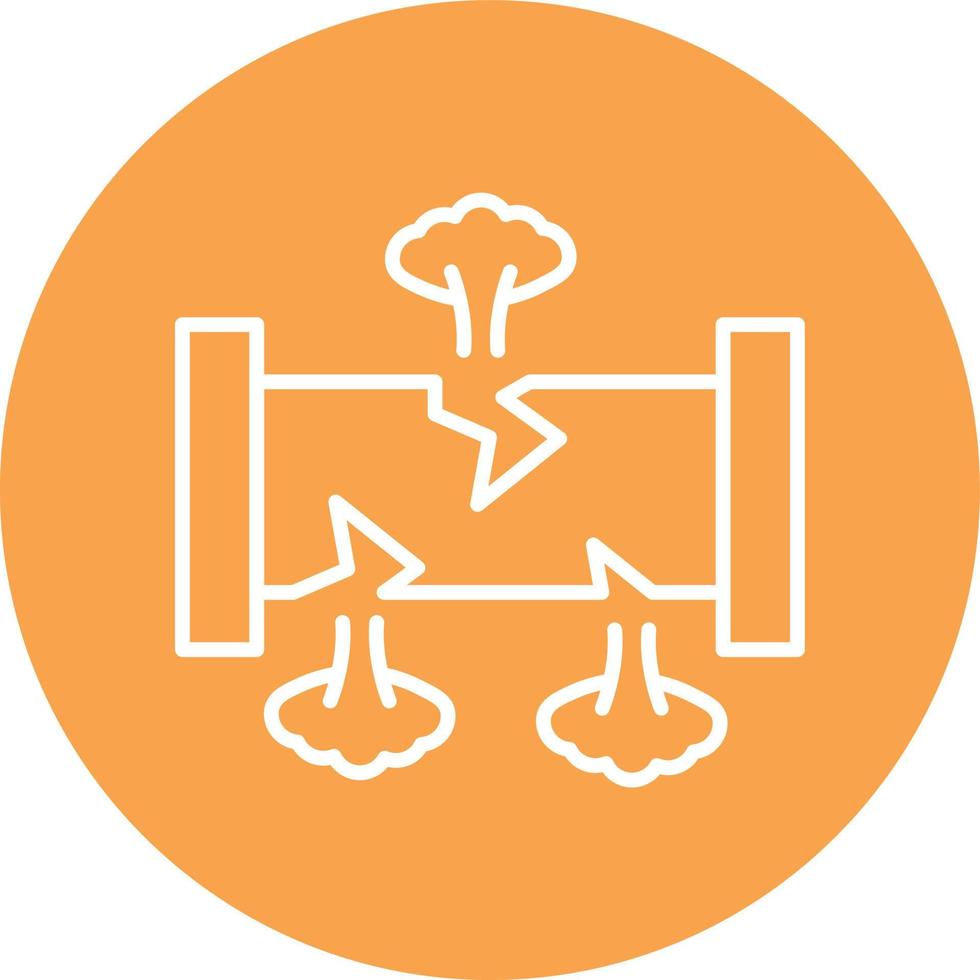 Broken Pipe Line Circle vector