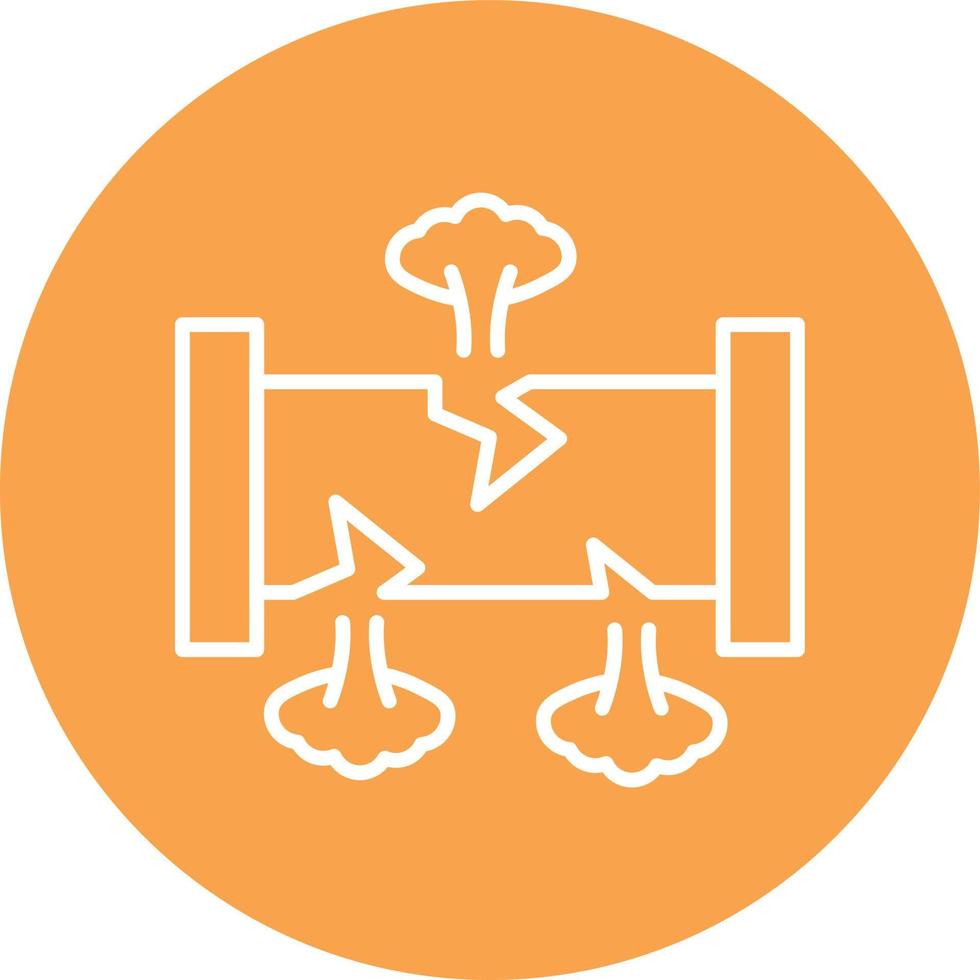 círculo de línea de tubería rota vector