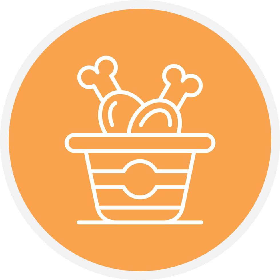 Chicken Bucket Line Circle vector