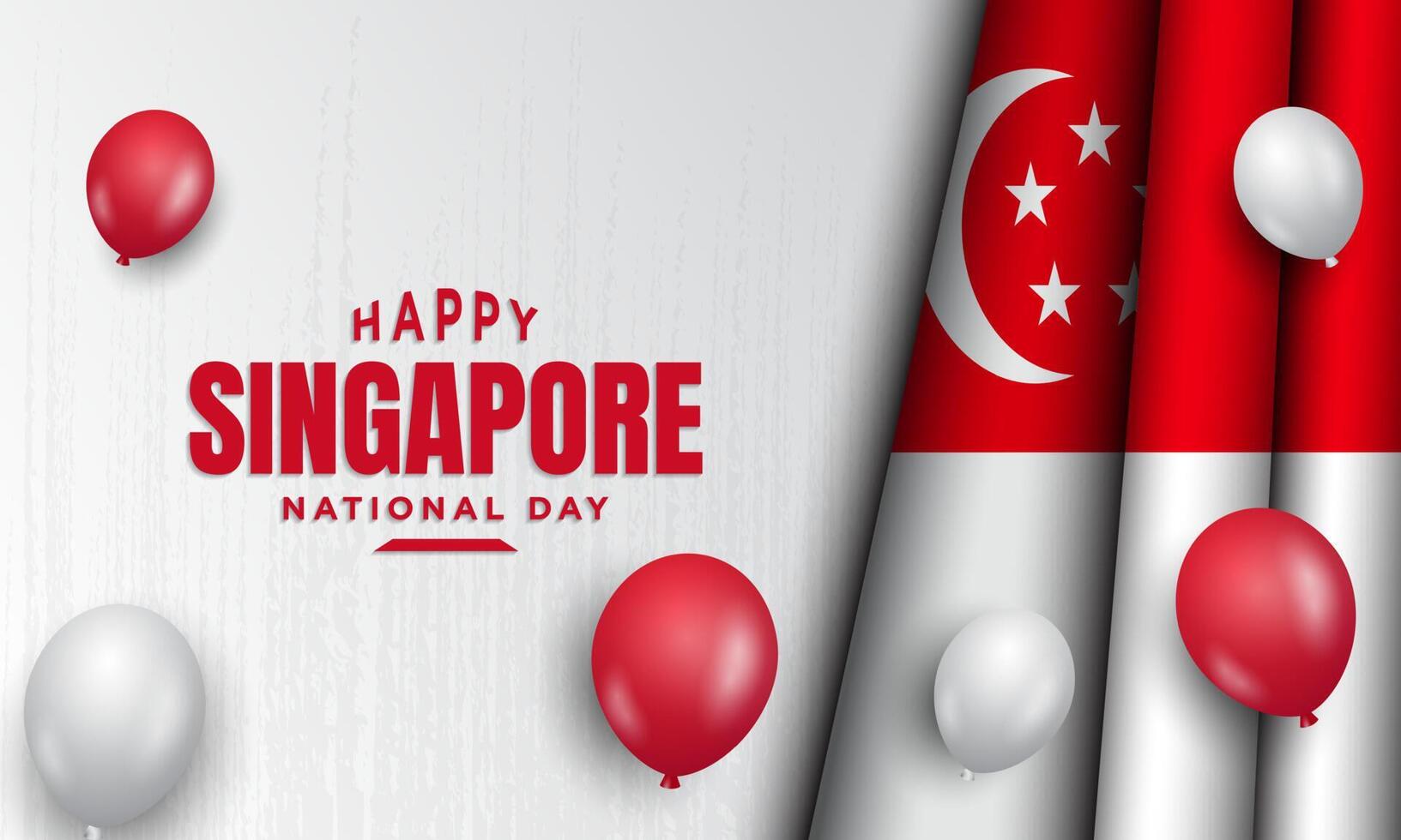 Singapore National Day Background Design. vector