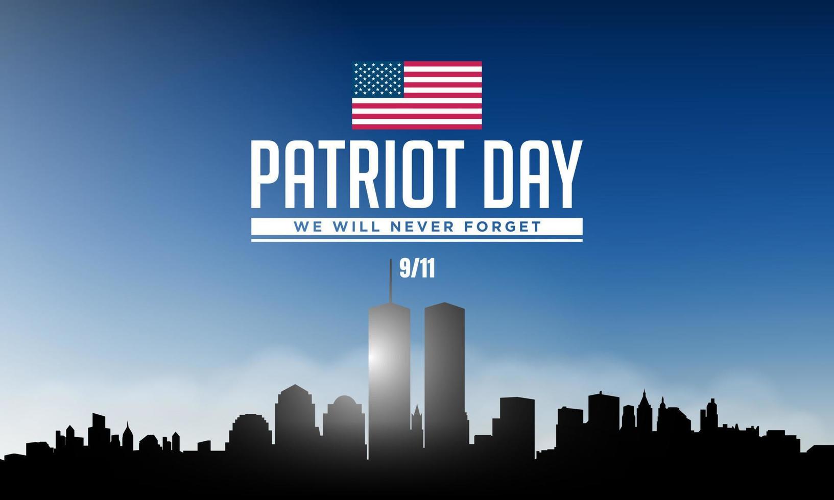 Vector banner design template with American flag for Patriot Day.