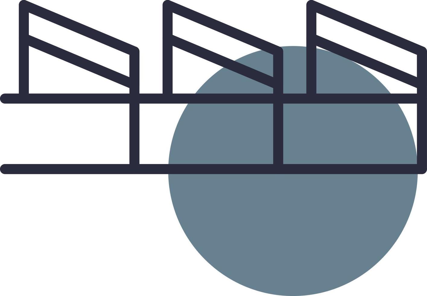 Hurdles Race Line Sesa Circle Icon vector