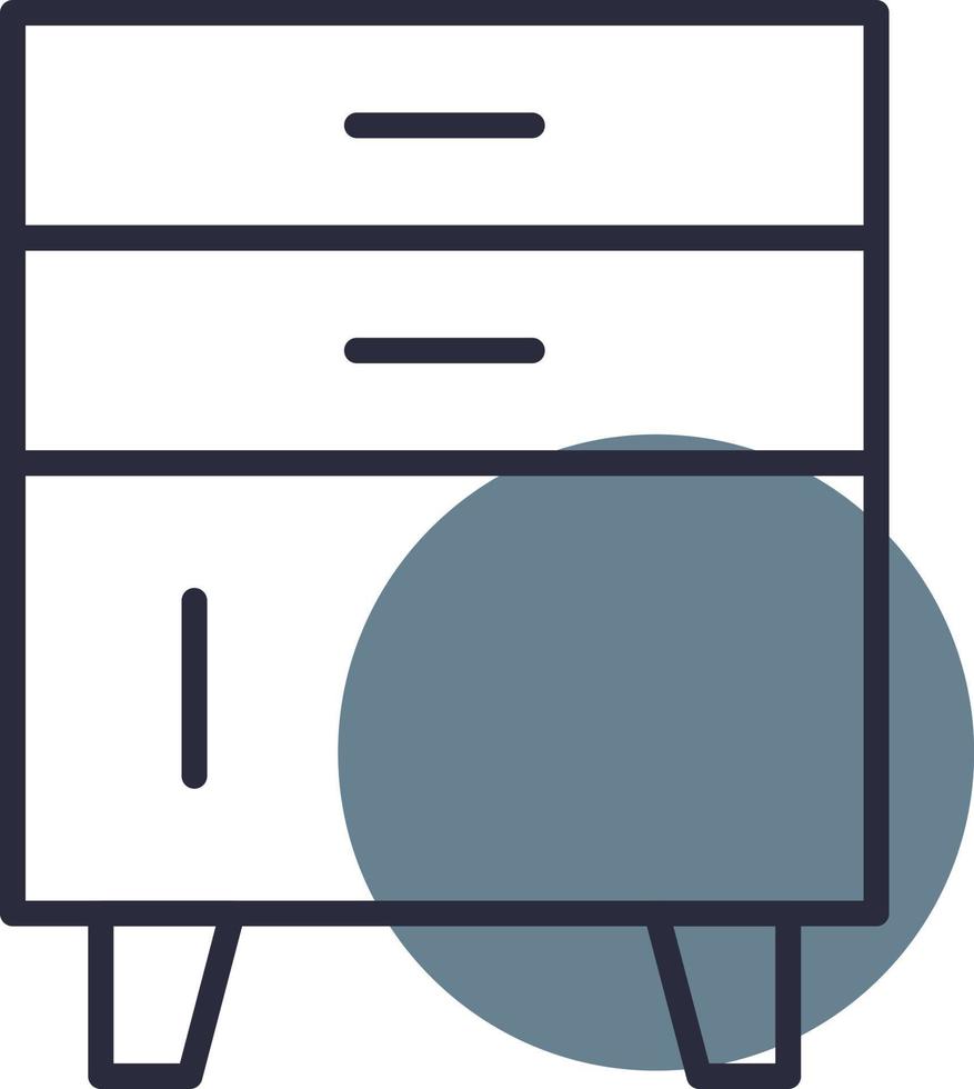 Chest Of Drawers Line Sesa Circle Icon vector