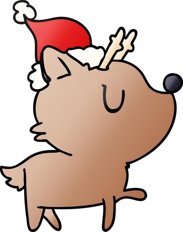 christmas gradient cartoon of kawaii deer vector