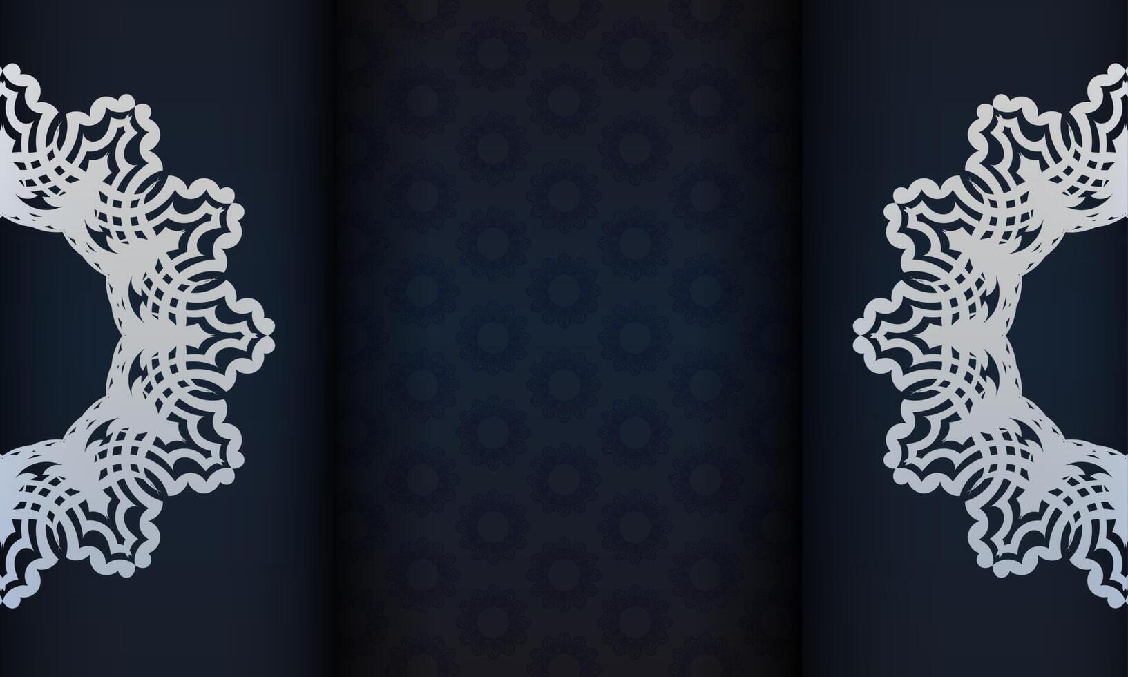 Dark blue luxury background with abstract ornament. Elegant and classic vector elements.