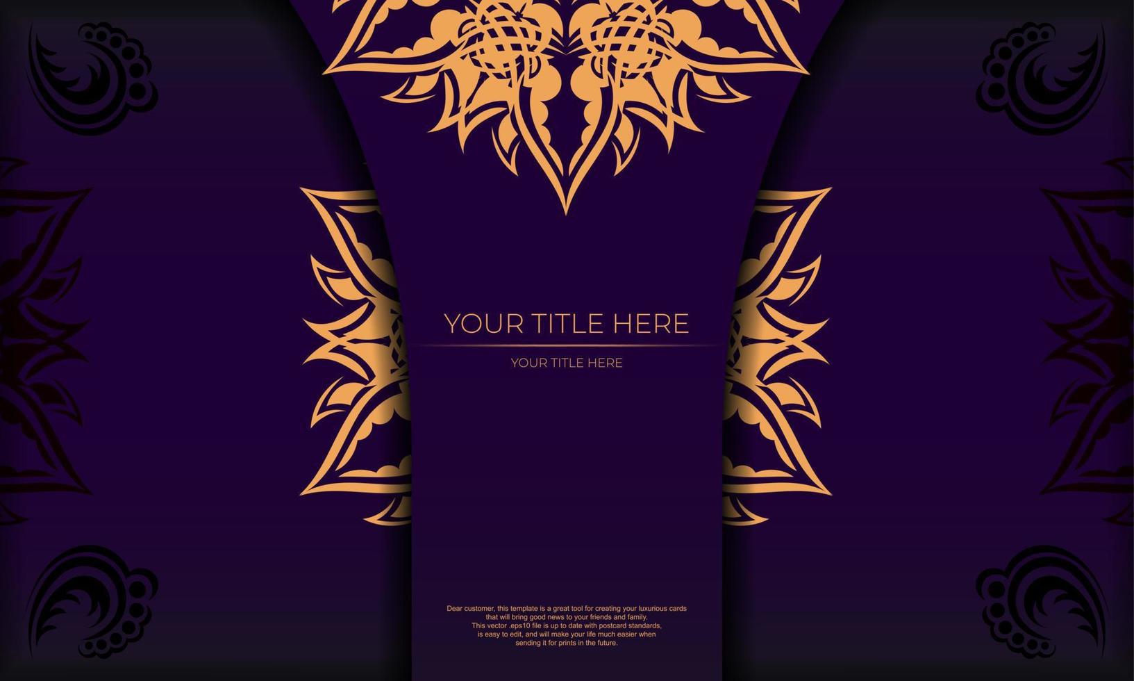 Purple luxury background with Indian ornaments. Elegant and classic vector elements ready for print and typography.