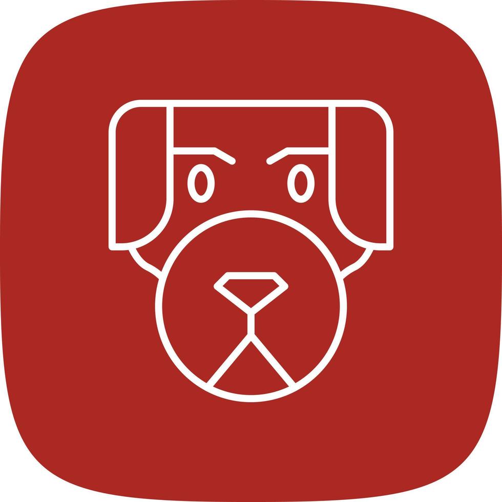 Dog Line Round Corner vector