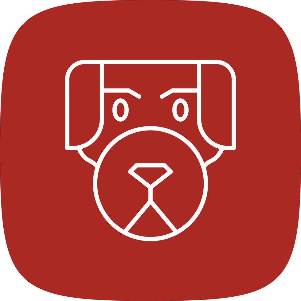 Dog Line Round Corner vector