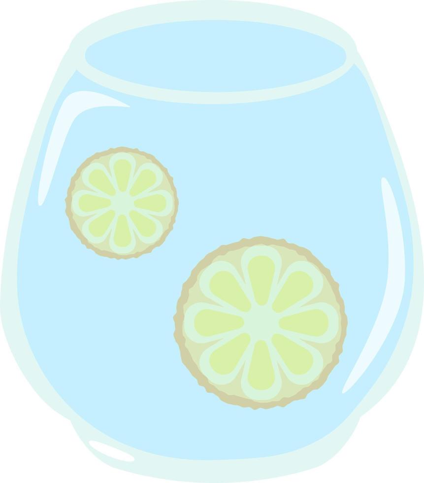 Fresh drink with lemon vector