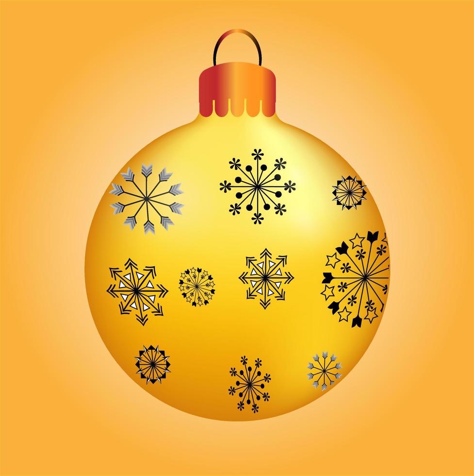 Christmas ball with snowflake vector