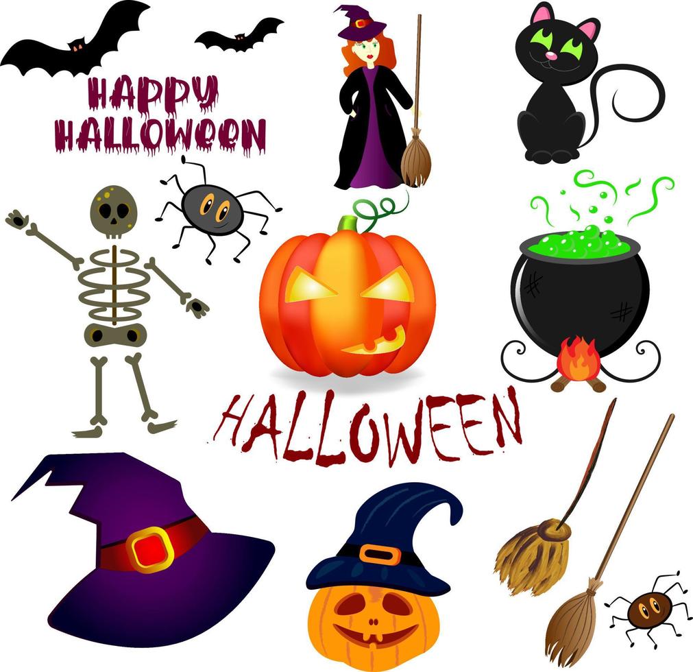 conjunto de vacaciones de halloween vector